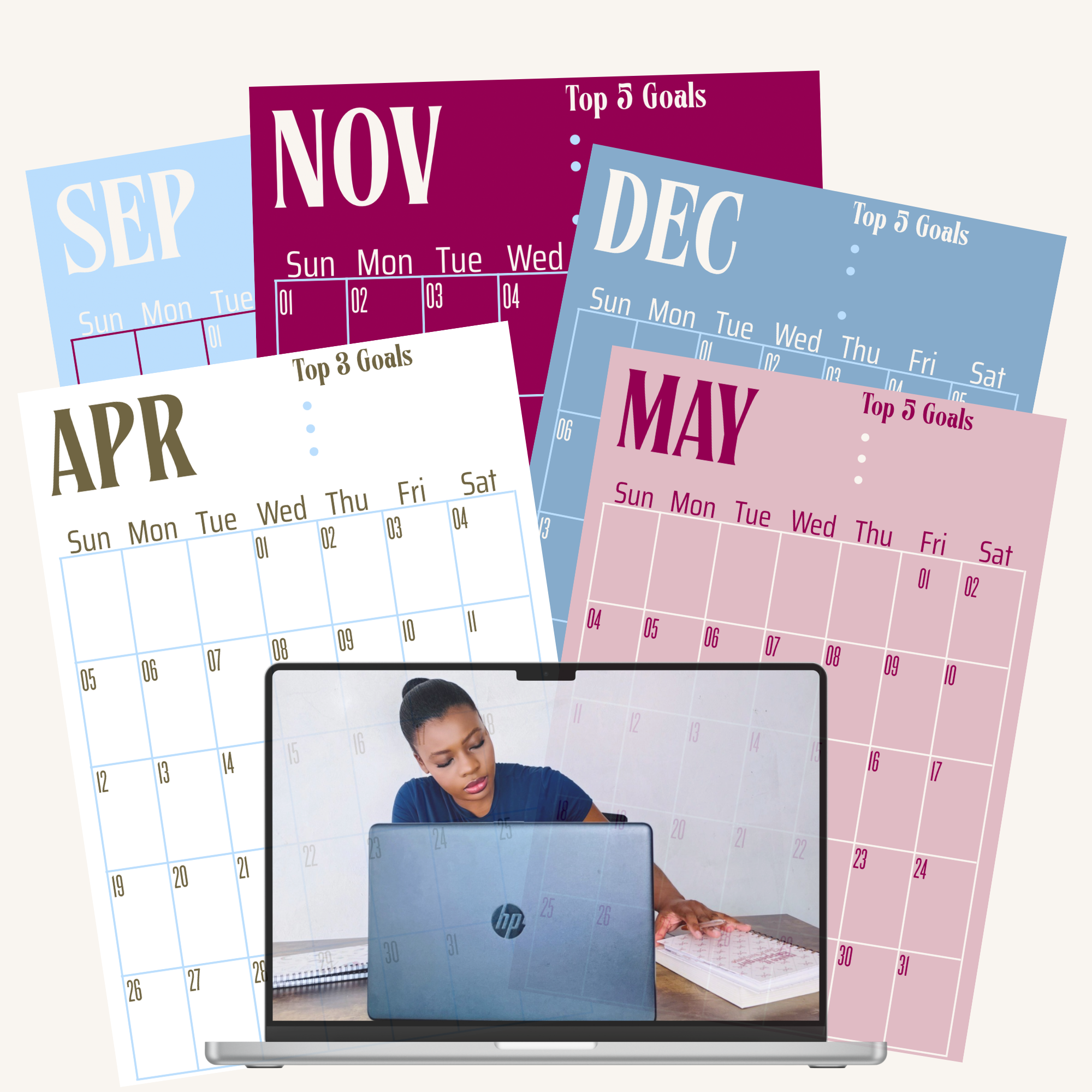 The CEO Monthly Goal Calendar | Business Execution Planner(A4 Printable)